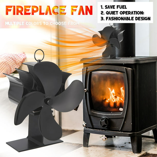 4 Blades Heat Powered Hanging Stove Fan Wood Log Burning Fireplace Fan Eco Xmas